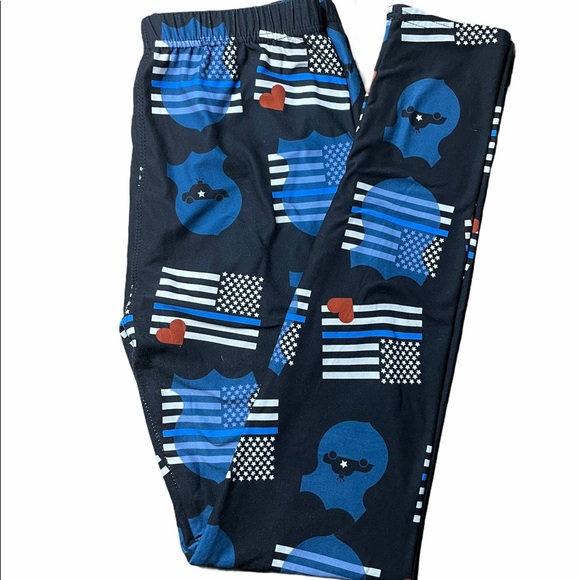 LuLaRoe Pants - LulaRoe leggings American flag Police Stars Stripe